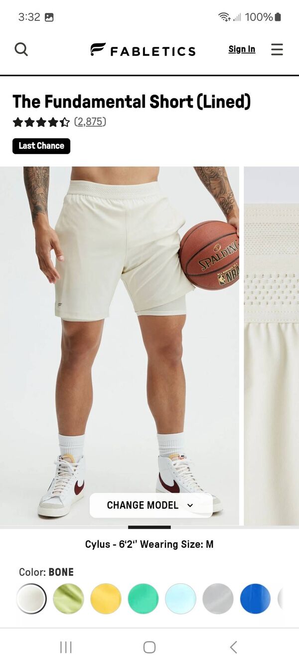 New Medium Fabletics The Fundamental 9" Shorts NWOT Athletic Athleisure Casual